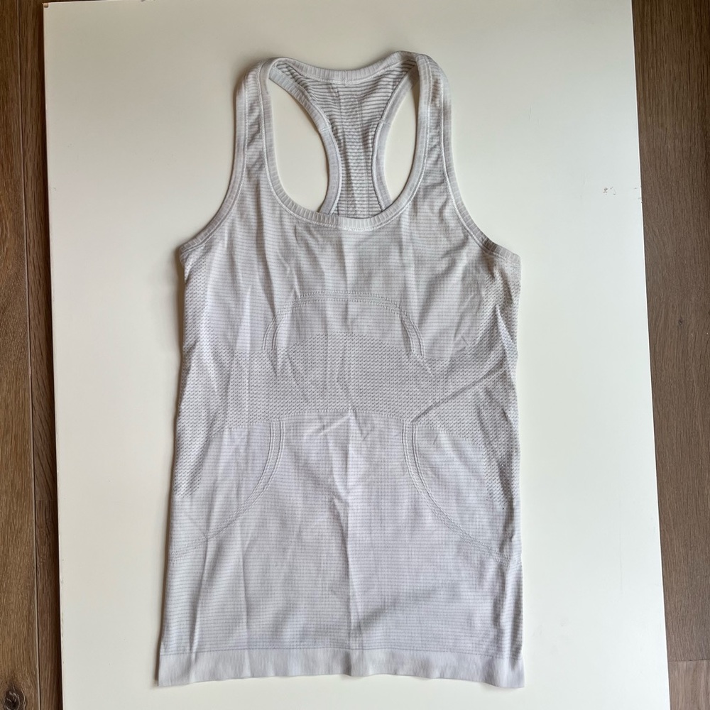White Lululemon workout top